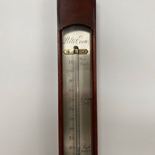 fig 3. Large Eighteenth Century Mahogany Wall Thermometer by Polti of Exon