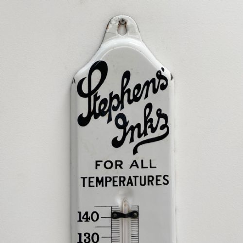 fig 3. Large Stephens Ink Enamelled Advertising Wall Thermometer