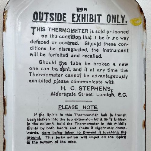 fig 2. Large Stephens Ink Enamelled Advertising Wall Thermometer