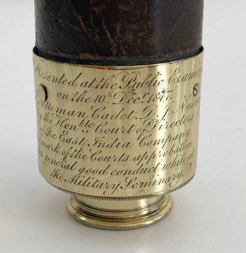 fig 6. Early Victorian Telescope by Dollond with East India Company Presentation Engraving