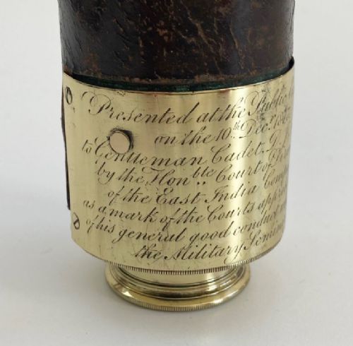 fig 7. Early Victorian Telescope by Dollond with East India Company Presentation Engraving