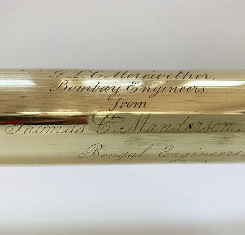 fig 5. Victorian Telescope by Troughton & Simms with East India Company Engineers Dedication