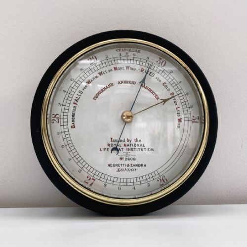 Victorian Rnli Fishermans Aneroid Barometer by Negretti & Zambra London - N0 2608