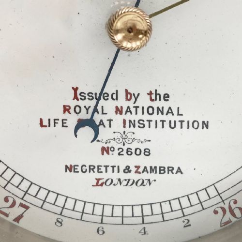 fig 4. Victorian RNLI Fishermans Aneroid Barometer by Negretti & Zambra London - N0 2608