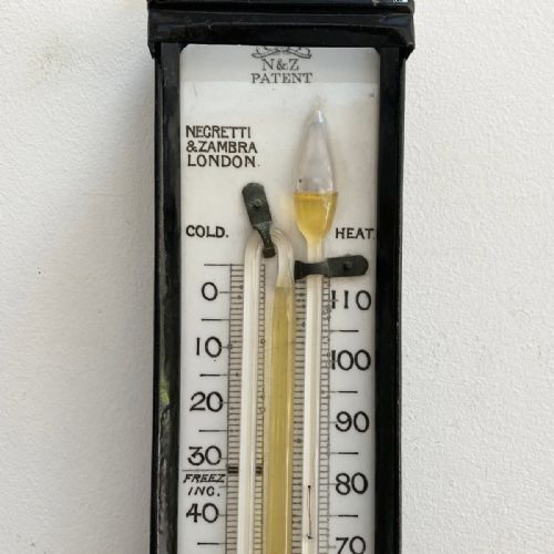 fig 1. Mid Victorian Self Registering Max Min Thermometer in Case by Negretti & Zambra