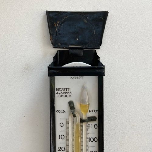 fig 4. Mid Victorian Self Registering Max Min Thermometer in Case by Negretti & Zambra
