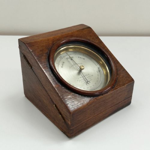fig 1. Early Victorian Oak Cased Desk Barometer by CW Dixey London