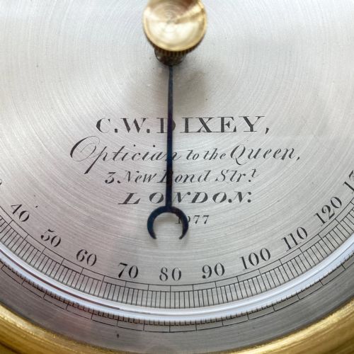fig 4. Early Victorian Oak Cased Desk Barometer by CW Dixey London