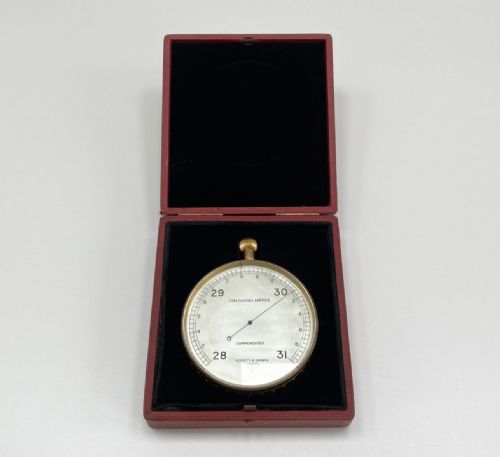 Rare Leather Cased Forecasting Aneroid Barometer by Negretti & Zambra London