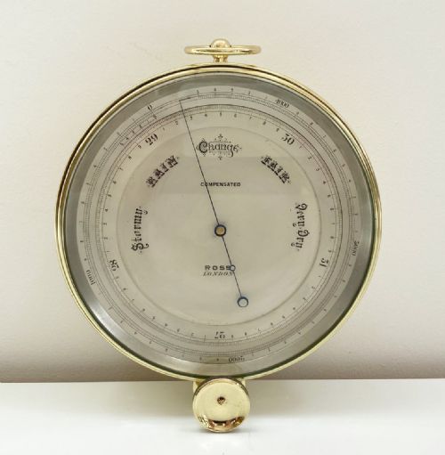 fig 5. Edwardian Oak Cased Surveyors Aneroid Barometer by Ross London with Early Snooker Award