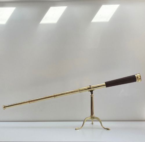Large Cased Victorian Four Draw Telescope on Stand by S&b Solomons, London