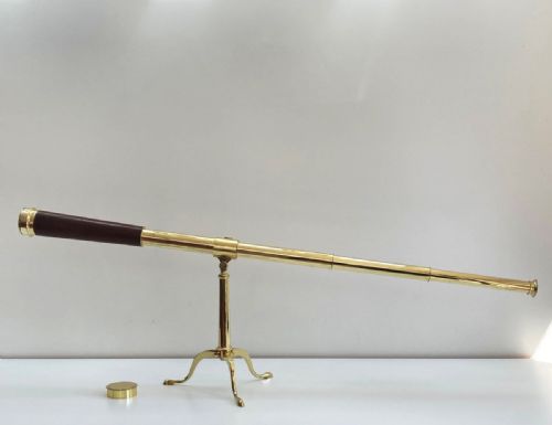 fig 3. Large Cased Victorian Four Draw Telescope on Stand by S&B Solomons, London