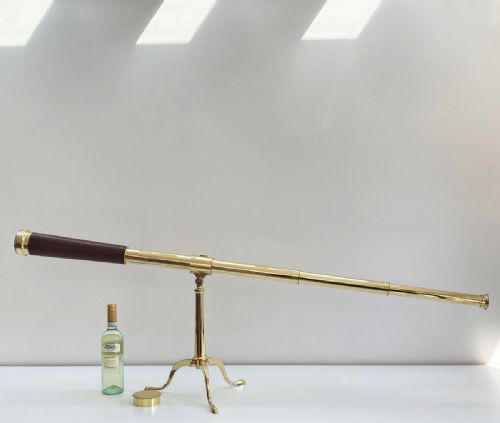 fig 4. Large Cased Victorian Four Draw Telescope on Stand by S&B Solomons, London