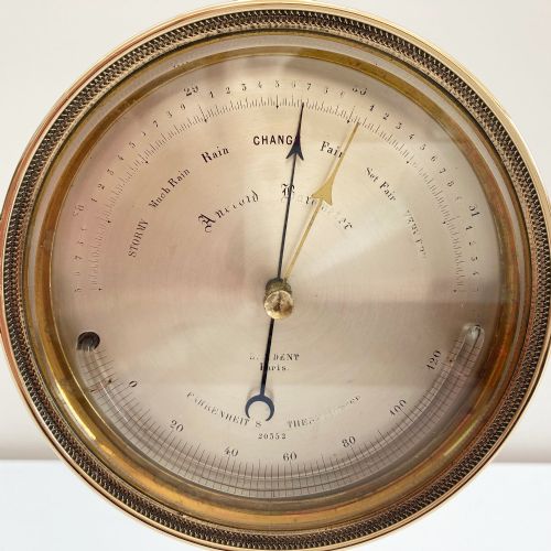 fig 1. Early Victorian Lucien Vidi Aneroid Barometer by EJ Dent Paris.