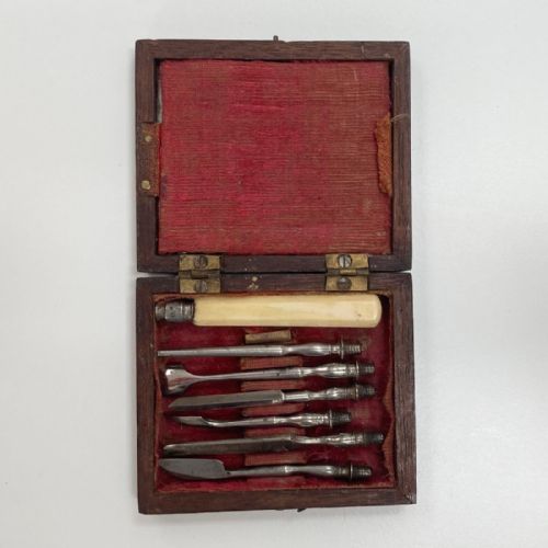 Georgian Mahogany Cased Set of Dental Scalers