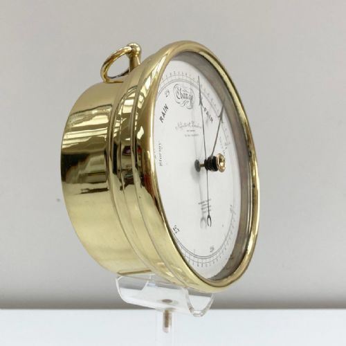 fig 1. Mid Victorian Brass Cased Aneroid Barometer by Negretti & Zambra London