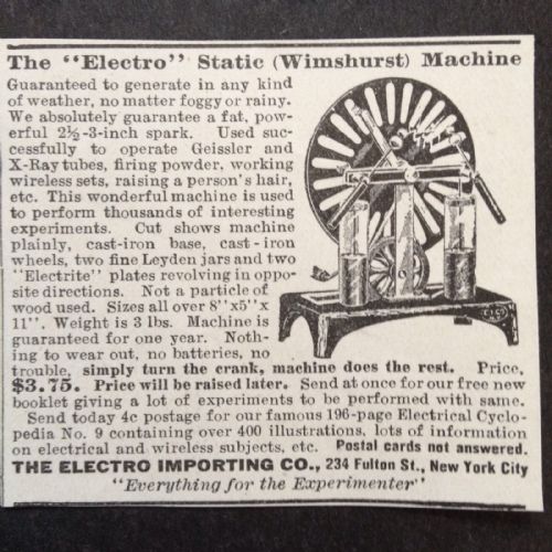 EDWARDIAN PERIOD WIMSHURST MACHINE OR ELECTROSTATIC GENERATOR - ADDITIONAL PHOTO 8