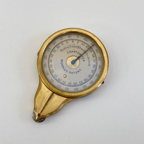 fig 1. Mid Victorian Morris's Patent Chartometer with Original Card Scales and Leather Case