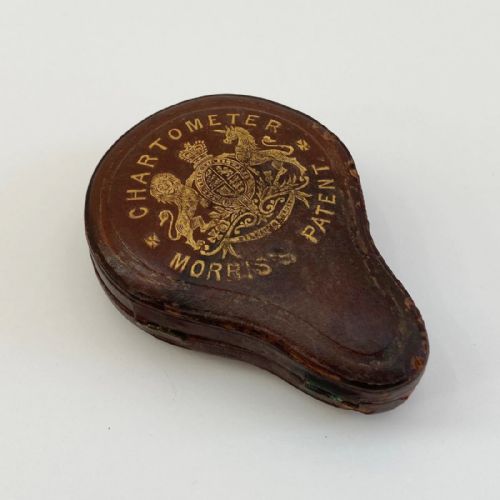 fig 8. Mid Victorian Morris's Patent Chartometer with Original Card Scales and Leather Case