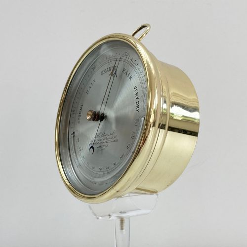 fig 2. Mid Victorian Brass Aneroid Barometer by JH Steward of London