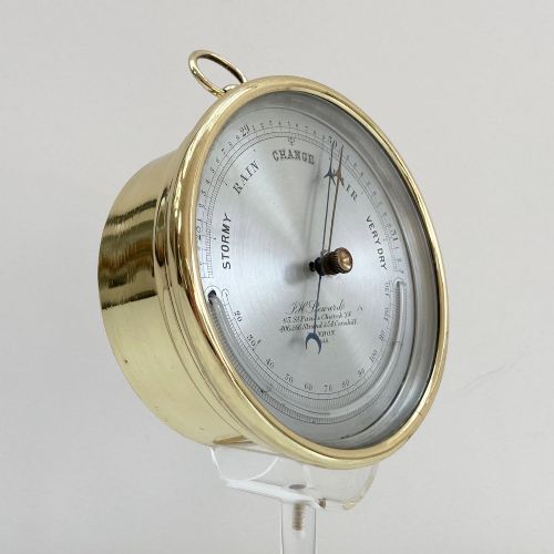 fig 3. Mid Victorian Brass Aneroid Barometer by JH Steward of London
