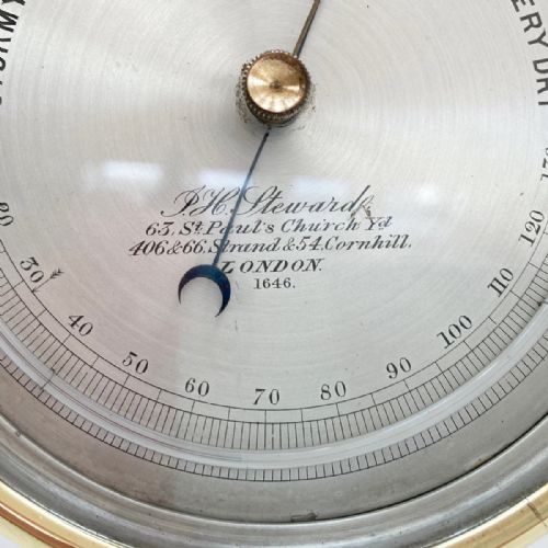 fig 5. Mid Victorian Brass Aneroid Barometer by JH Steward of London