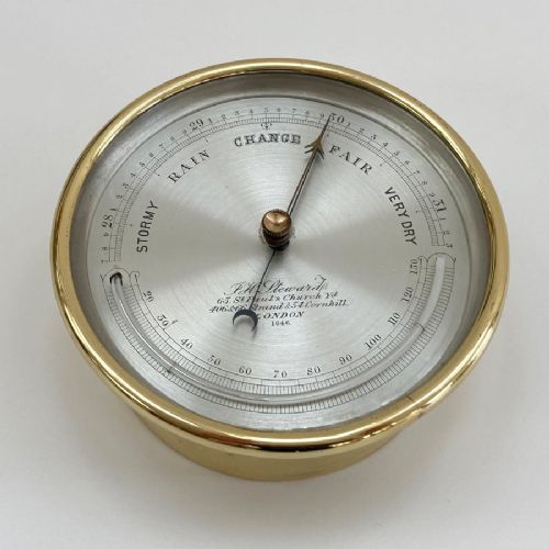fig 6. Mid Victorian Brass Aneroid Barometer by JH Steward of London