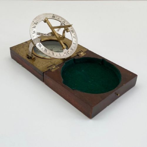 George III Pocket Inclining Sundial by Thomas Rubergall of London