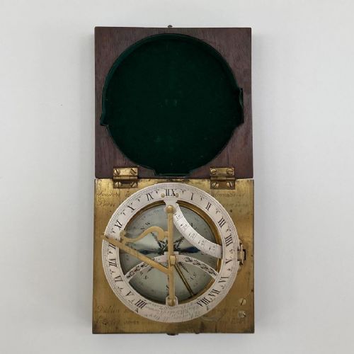 fig 2. George III Pocket Inclining Sundial by Thomas Rubergall of London