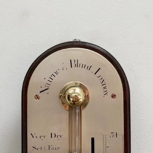 fig 1. Mid Eighteenth Century Mahogany Stick Barometer by Nairne & Blunt London