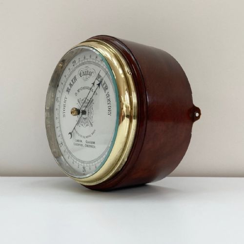 fig 1. Large Late Victorian Drumhead Aneroid Barometer by D. McGregor & Co
