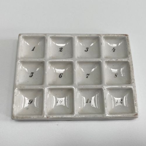 fig 1. Mid Victorian Porcelain Laboratory Sample Tray by Haldenwanger Berlin