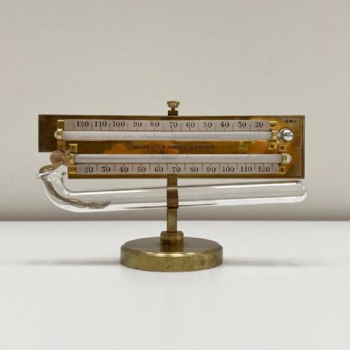 Victorian Mason's Hygrometer on Stand by Negretti & Zambra of London