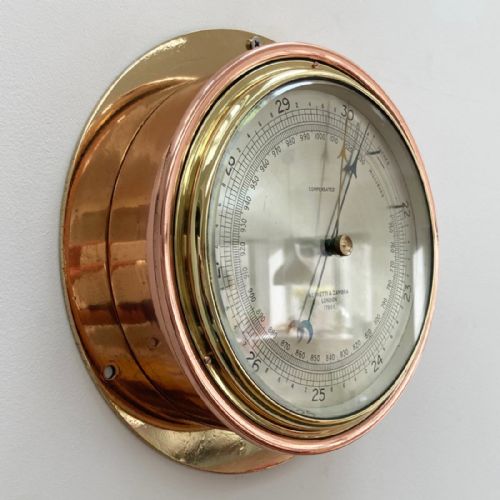 fig 2. Early Twentieth Century Submarine Pattern Aneroid Barometer by Negretti & Zambra