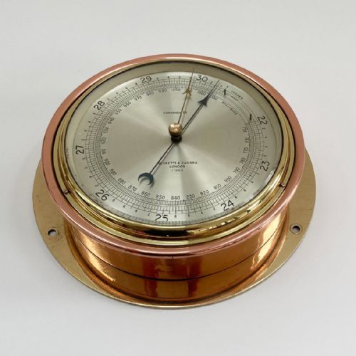 fig 4. Early Twentieth Century Submarine Pattern Aneroid Barometer by Negretti & Zambra