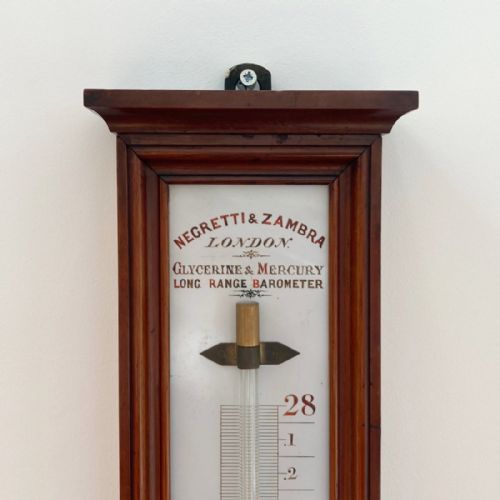 VICTORIAN LONG RANGE STICK BAROMETER BY NEGRETTI ZAMBRA LONDON - ADDITIONAL PHOTO 1