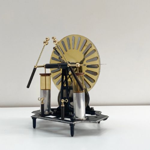 fig 1. Edwardian Wimshurst Machine or Electrostatic Generator