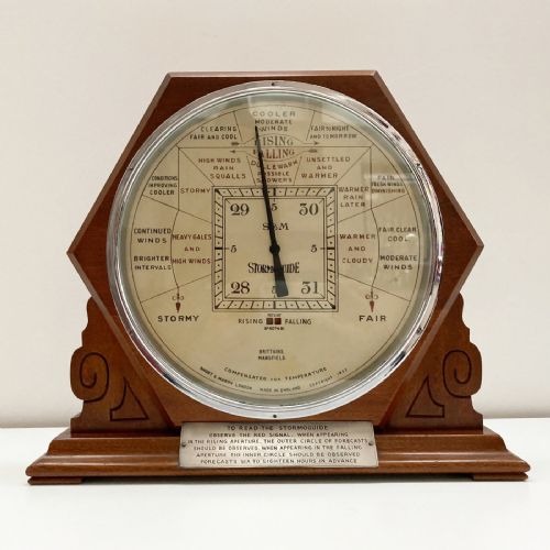 Art Deco Shop Display Aneroid Stormoguide Barometer by Short & Mason