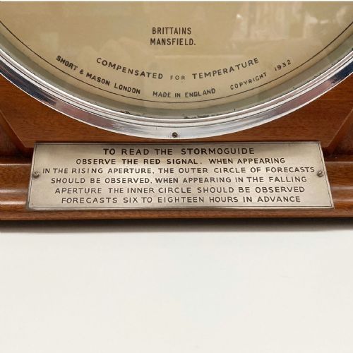 fig 3. Art Deco Shop Display Aneroid Stormoguide Barometer by Short & Mason