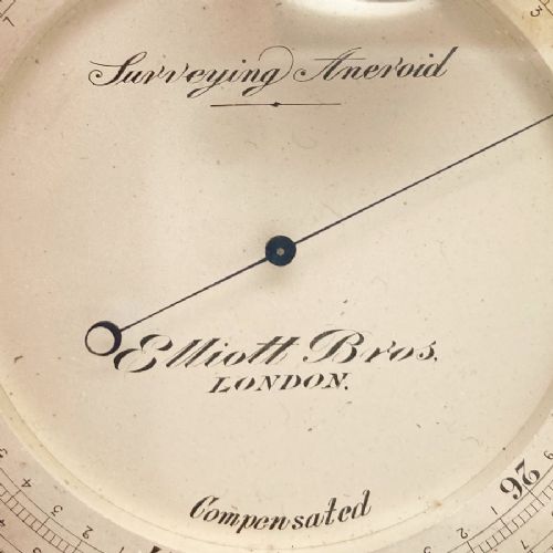 fig 3. Late Victorian Surveying Aneroid Barometer in Case by Elliott Brothers London
