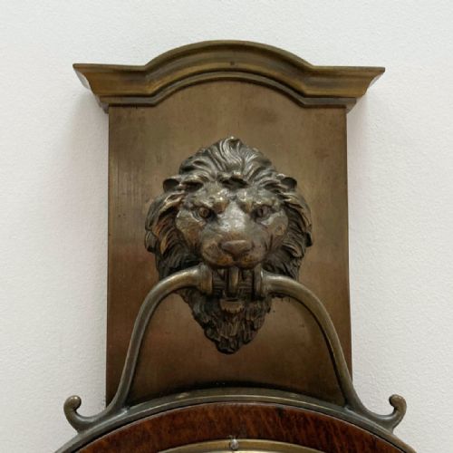 fig 2. Late Victorian Aneroid Wall barometer with Lion Mask Motif by Negretti & Zambra London
