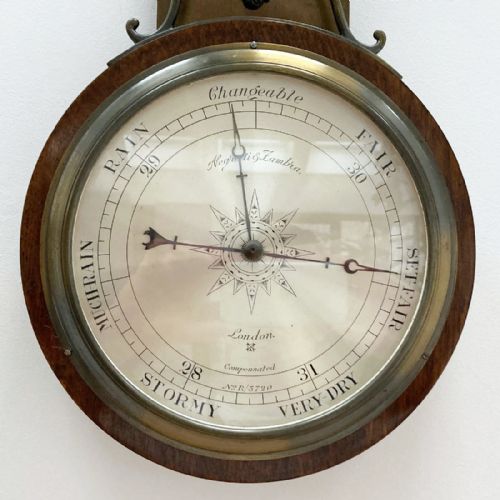 fig 4. Late Victorian Aneroid Wall barometer with Lion Mask Motif by Negretti & Zambra London