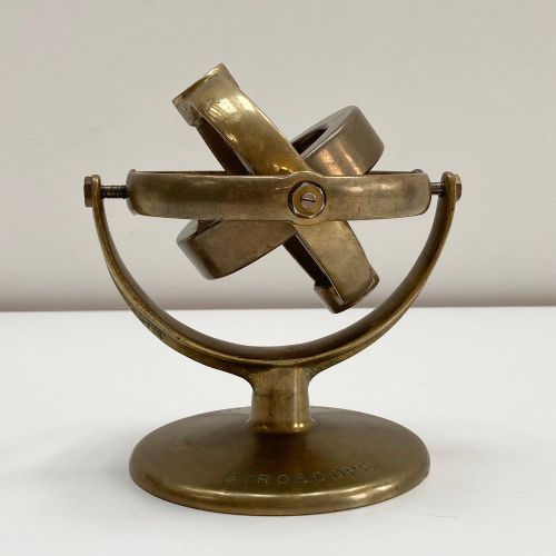 fig 1. Cased Japanese Demonstration Gyroscope on Stand by Tokyo Keiki Co Ltd