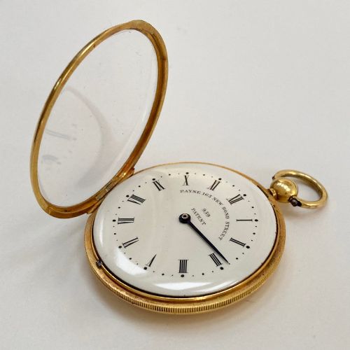 fig 1. Early Victorian Gilt Cased Patent Pedometer by Payne of 165 New Bond Street London