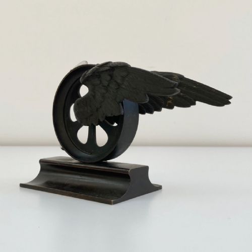 fig 2. Early Twentieth Century Winged Locomotive Wheel Desk Thermometer