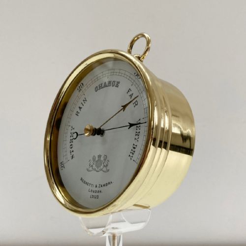 fig 2. Mid Victorian Brass Cased Aneroid Barometer by Negretti & Zambra London