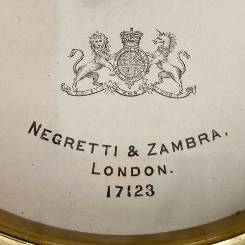 fig 3. Mid Victorian Brass Cased Aneroid Barometer by Negretti & Zambra London