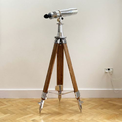 fig 5. Mid Twentieth Century Fuji Meibo 15 x 80 Marine Binoculars on Tripod Mount