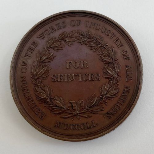 fig 5. Great Exhibition Royal Commission Service Medal to Robert Stephenson Engineer