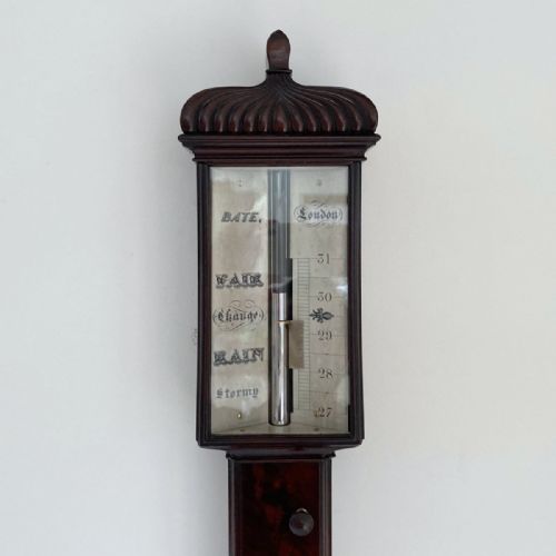 fig 2. Early Victorian Pagoda Stick Barometer by Bate of London